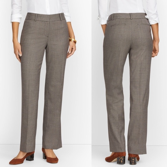 NWT Talbots Newport Houndstooth Trouser Pants Wool 16 Academia Professional - Picture 1 of 15